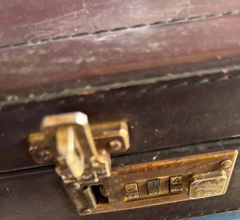 Vintage Top Grain Leather briefcase made In Romania.